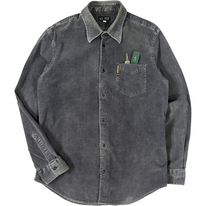 Armani Jeans 00’s Mini Corduroy Shirt M | Medium, Charcoal