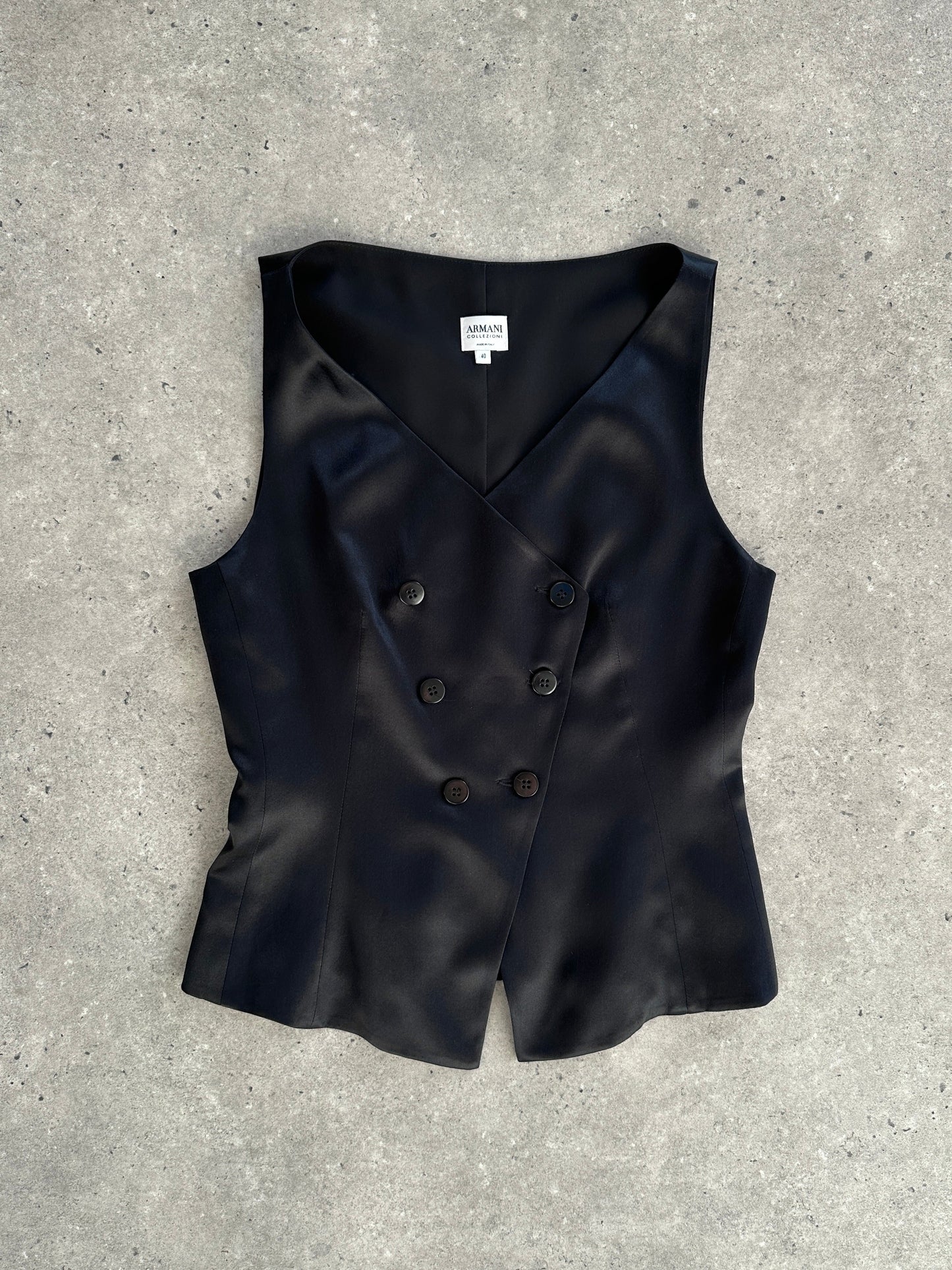 Armani Collezioni 2002 Pure Silk Double Breasted Waistcoat - XS/S