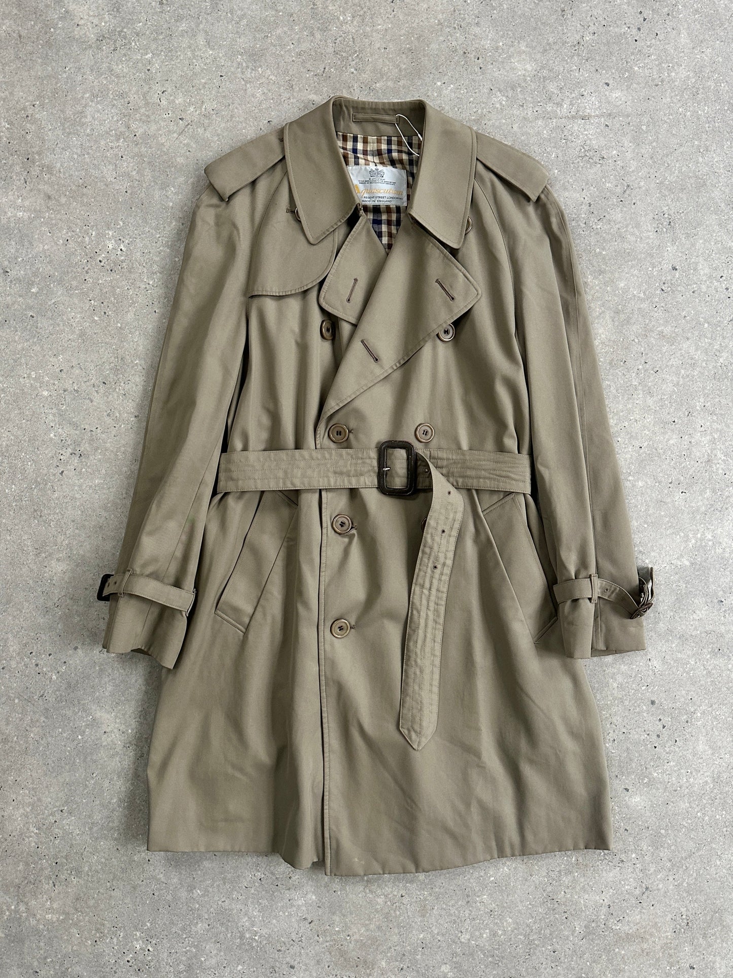 Aquascutum Pure Cotton Double Breasted Belted Trench Coat - XL