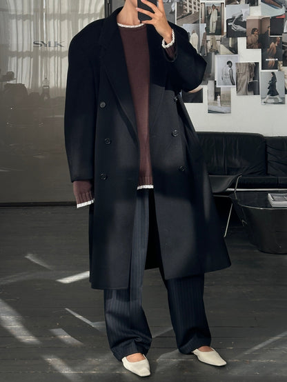 Pierre Cardin 1990s Pure Wool Double Breasted Coat - XXL