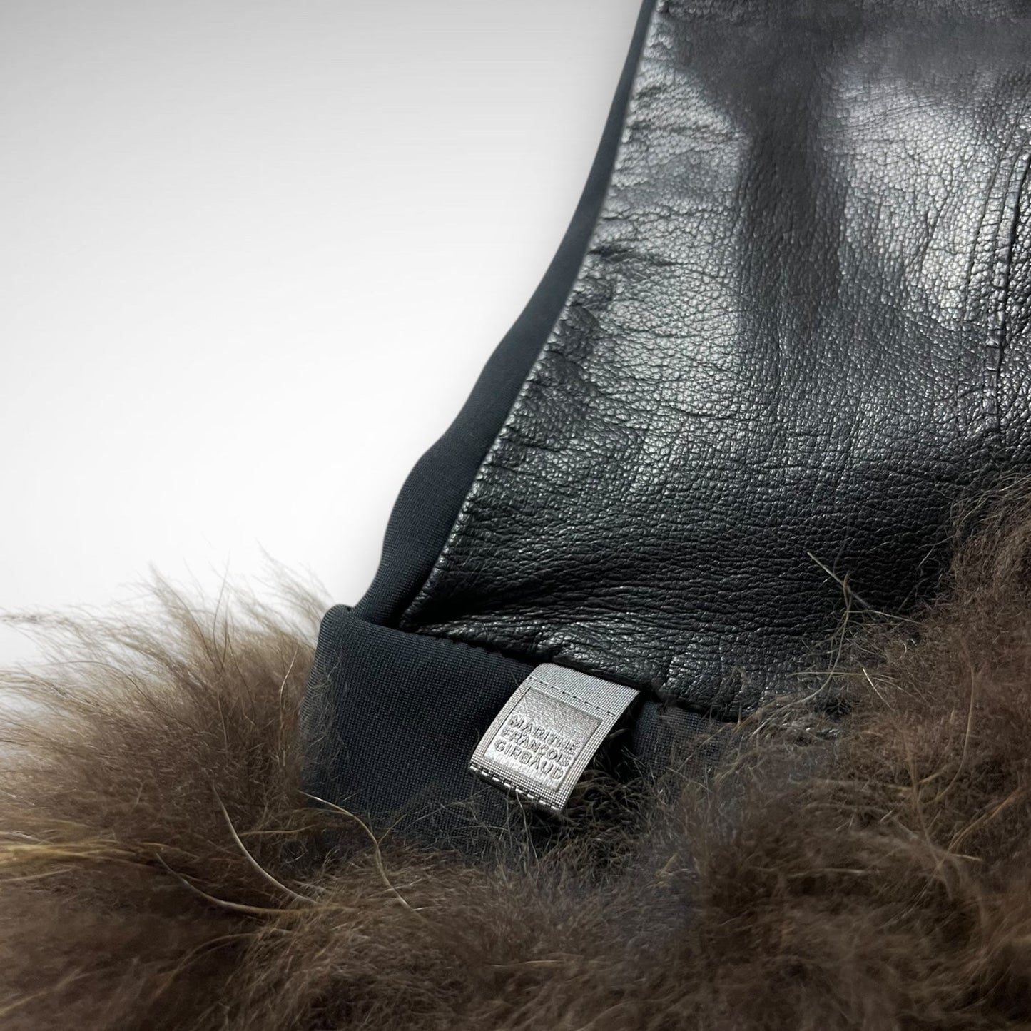 Marithé + François Girbaud Leather & Nylon Fur Gloves (2000s)