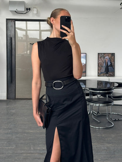 Vintage 1990s Pleated Midi Skirt - W26