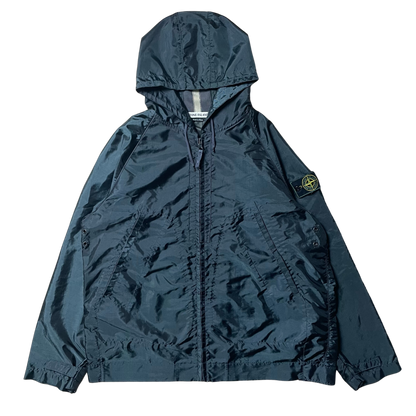 S/S 1995 Petrol Blue Hooded Coach Jacket