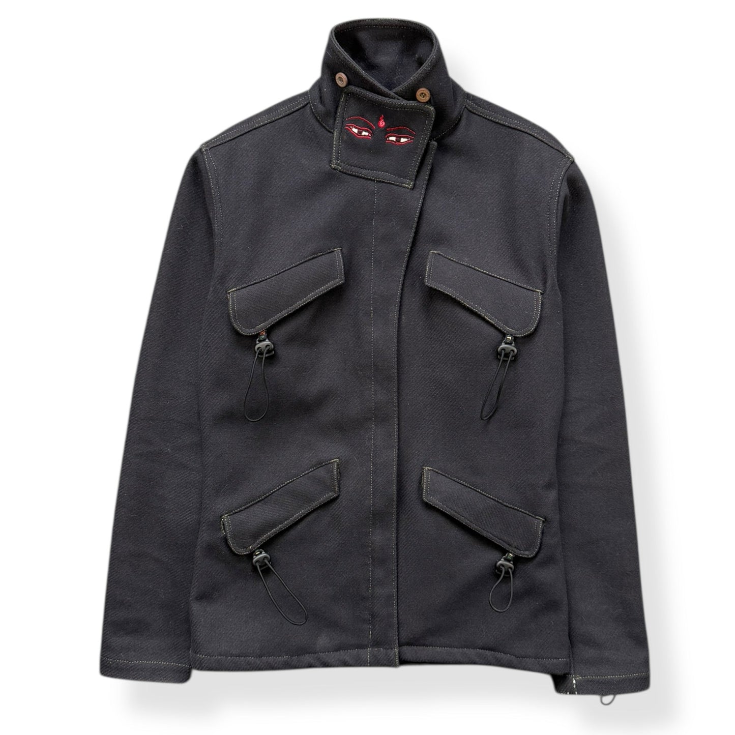 AW99/00 Maharishi Shower Repellent Asymmetric Jacket (S) | Default Title, Black