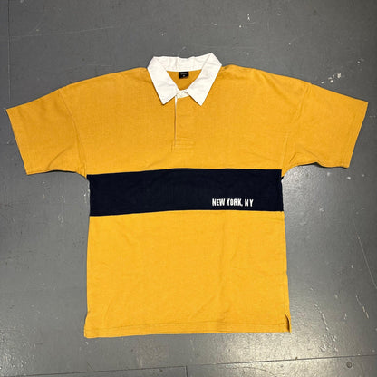 Avirex N.Y Spellout Polo In Mustard ( M ) - Known Source