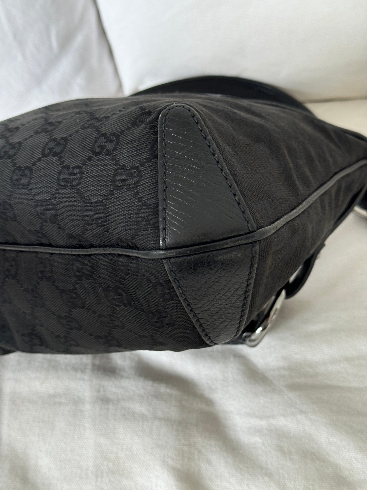 1990s Gucci Black Monogram Horsebit 1955 Shoulder Bag | O/S, Multicoloured