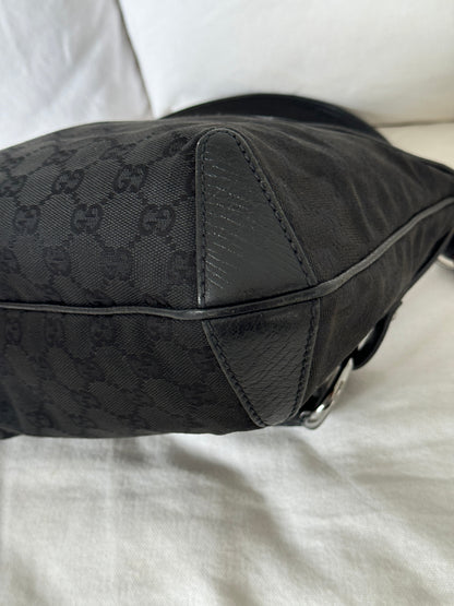 1990s Gucci Black Monogram Horsebit 1955 Shoulder Bag | O/S, Multicoloured