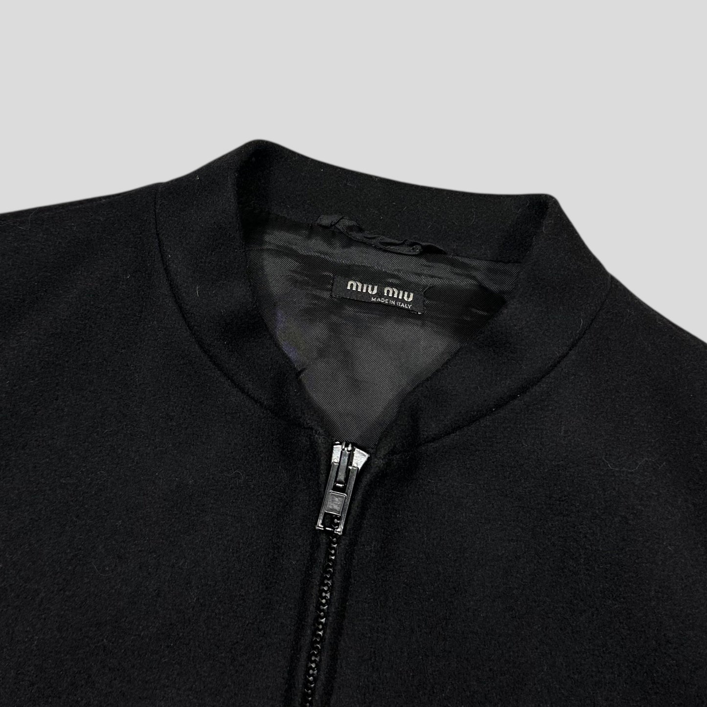 Miu Miu 2008 Wool & Nylon Boxy Bomber Jacket - IT48 (M/L) | Default Title, Multicoloured