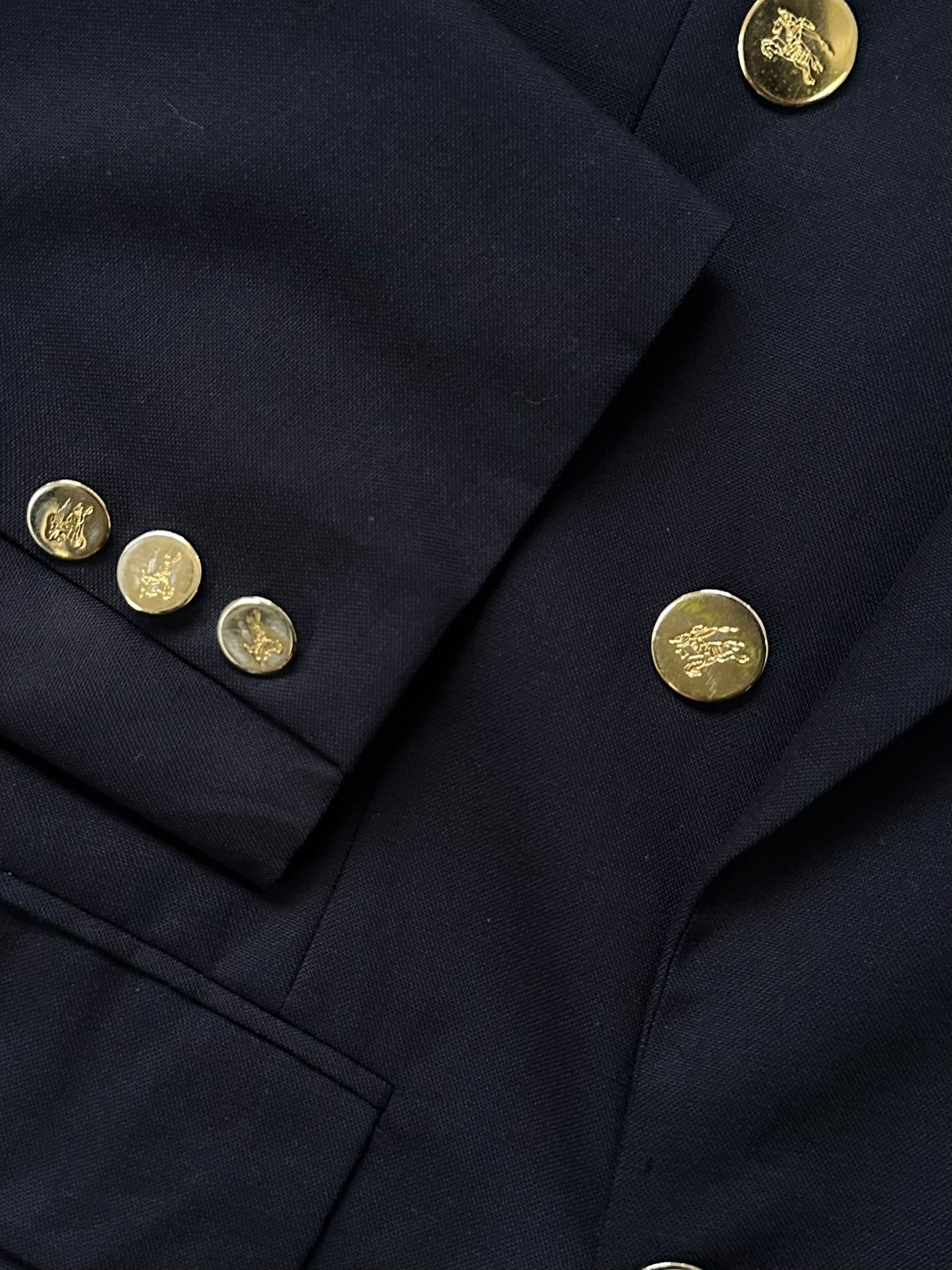 Burberry 1990s Double Breasted Bespoke Button Pure Wool Blazer - 42R/XL