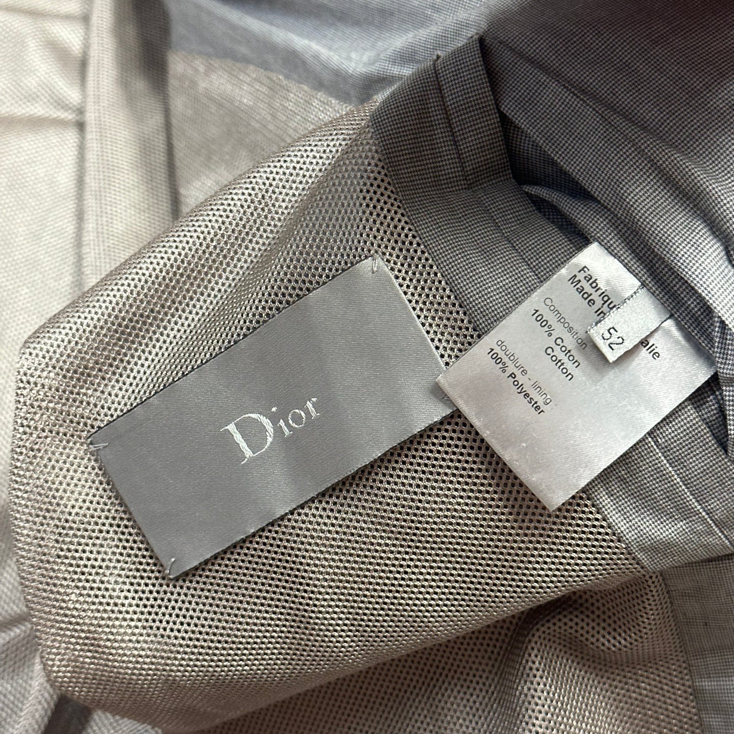Dior Homme 2010 Bee Varsity Microcheck Cotton Bomber Jacket - M | Default Title, Grey