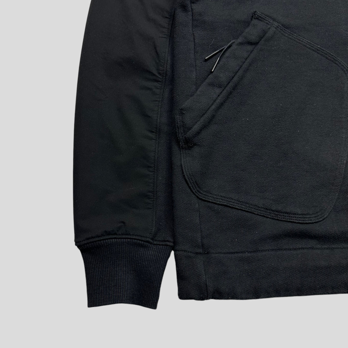 CP Company AW21 Nylon Panelled Lens Double Pocket Crewneck - M/L | Medium, Black