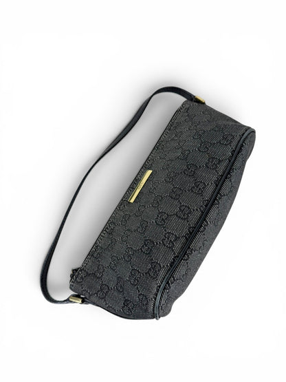 2000s Gucci Monogram Black/Grey Pochette Boat Bag | O/S, Multicoloured