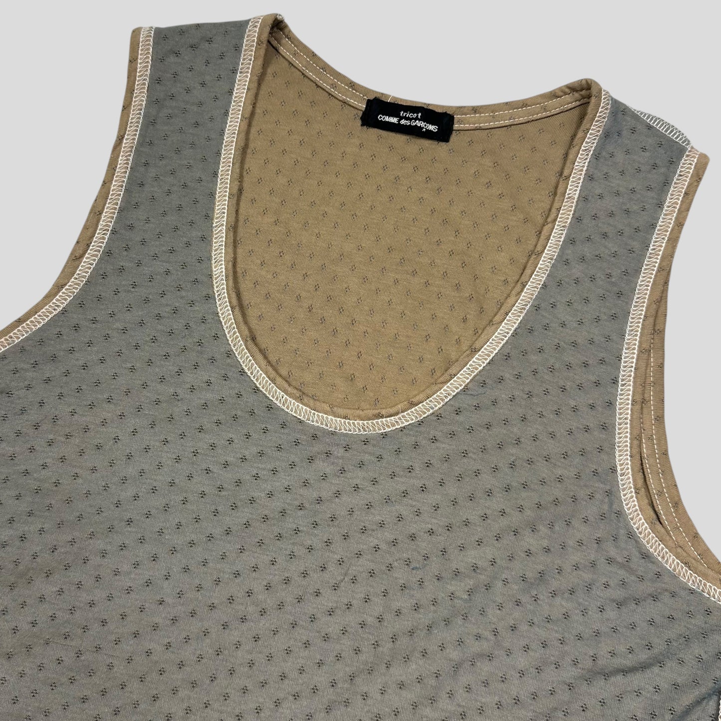 Comme Des Garçons Tricot 1994 Reversible Inside Out Perforated Vest Top - S/M