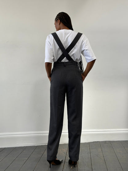 Vintage 1990s Pleated Detectable Braces Tailored Trousers - W26