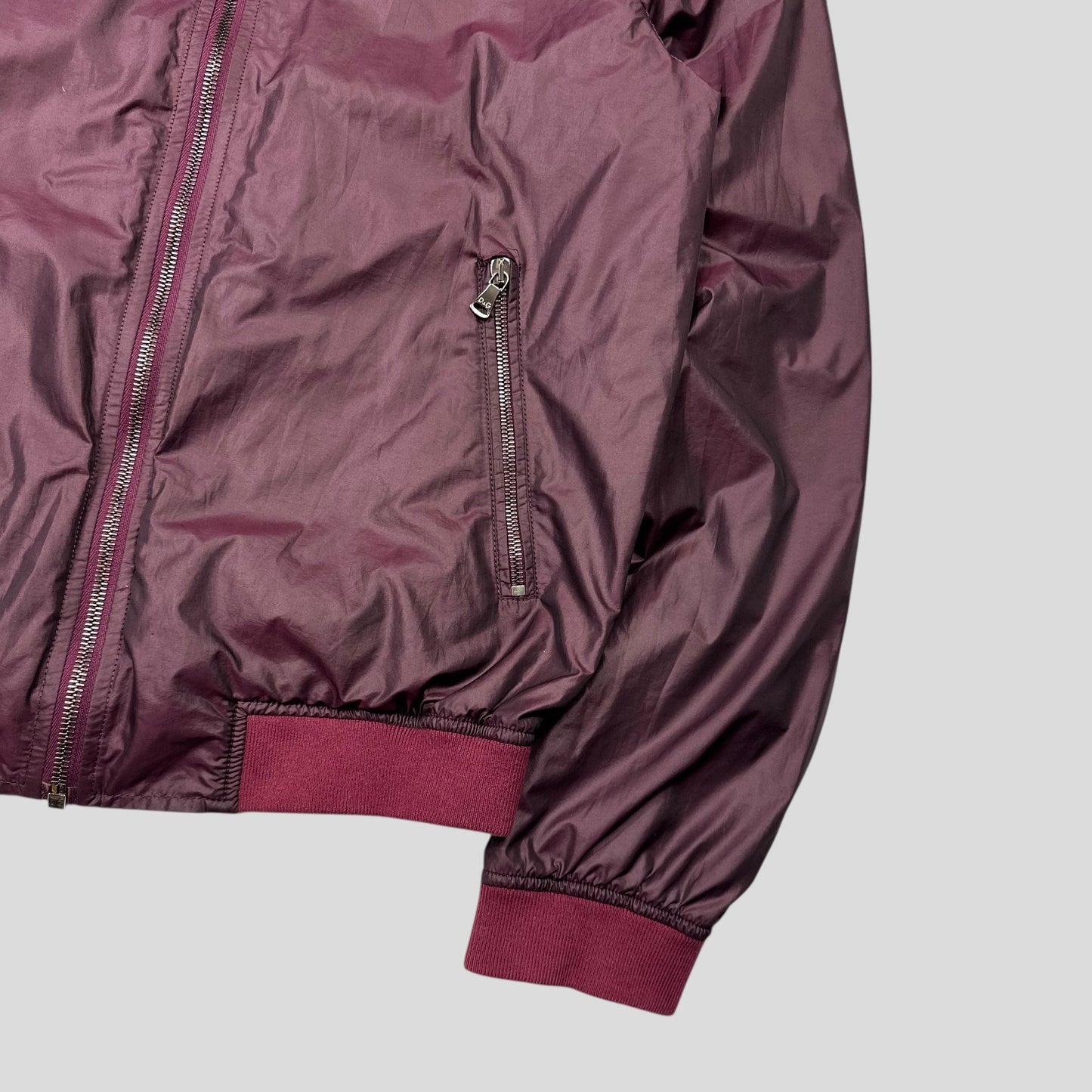 D&G 00’s Dolce & Gabbana Iridescent Nylon Bomber Jacket - IT50 (M) | Default Title, Burgundy