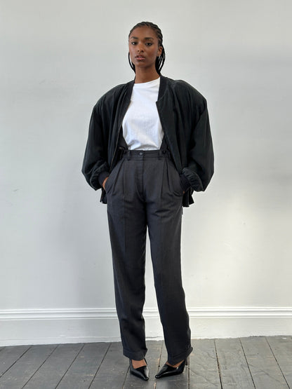 Vintage 1990s Pleated Detectable Braces Tailored Trousers - W26