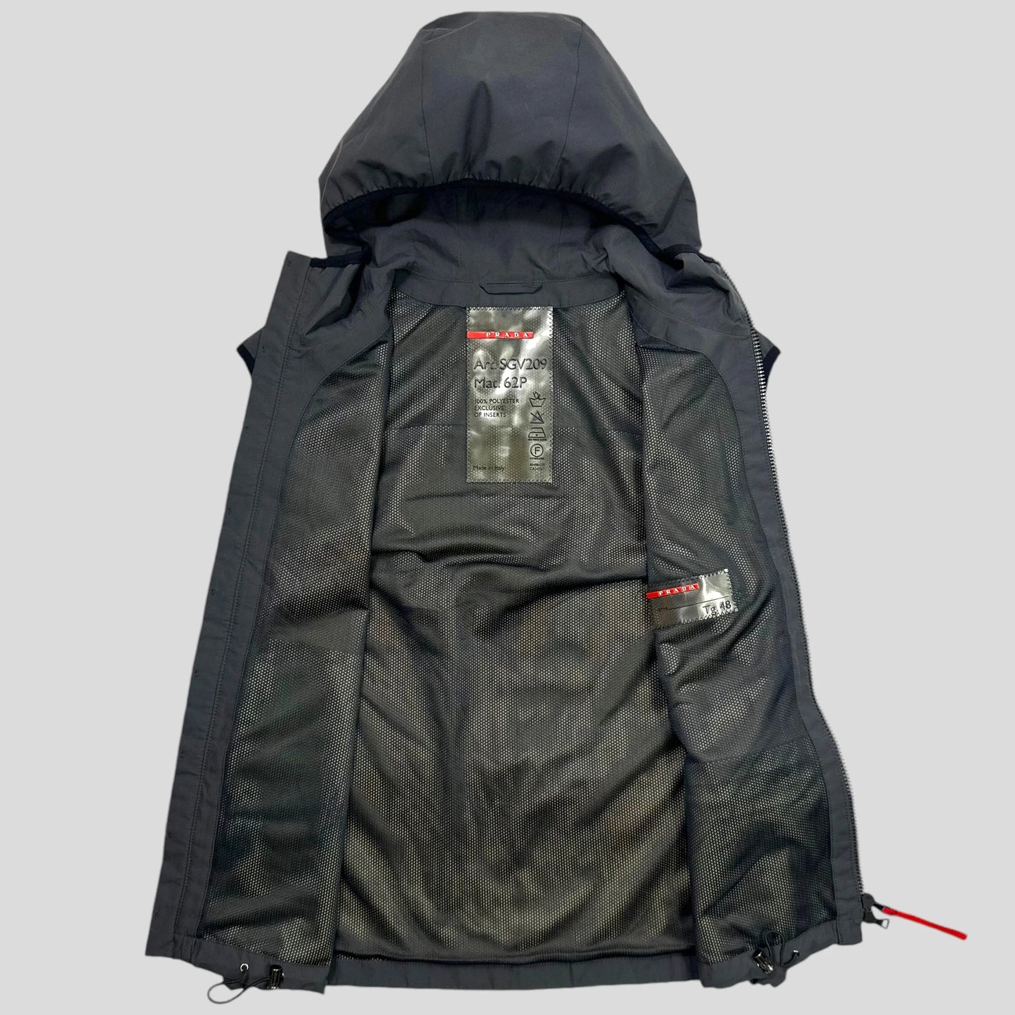 Prada Sport SS00 Asphalt Grey Goretex Sailing Gilet - IT48 (M)