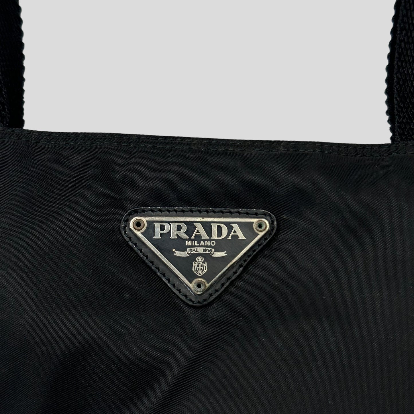 Prada Milano 90’s Black Nylon Tote Bag