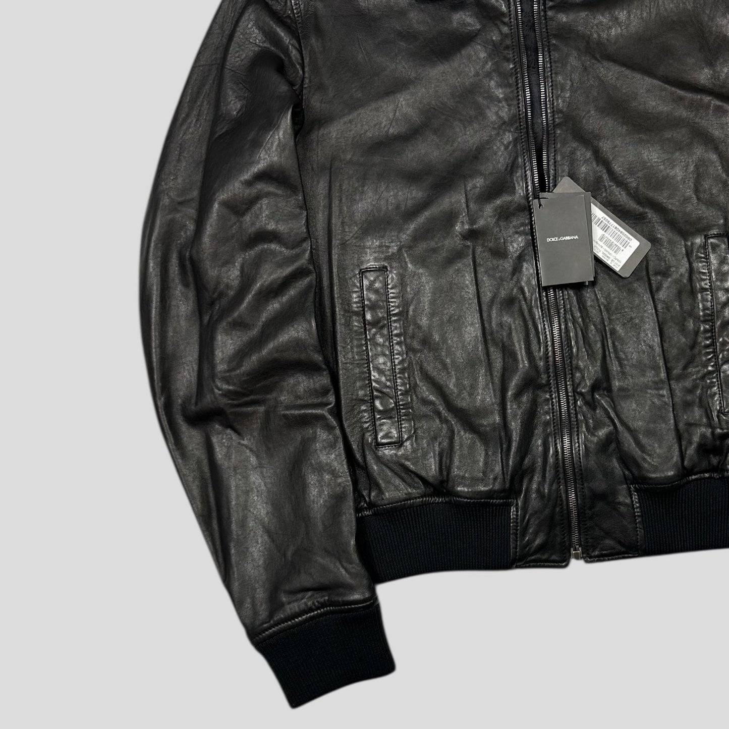 Dolce & Gabanna 00’s Lambskin Premium Leather Bomber Jacket - IT58 (XL)