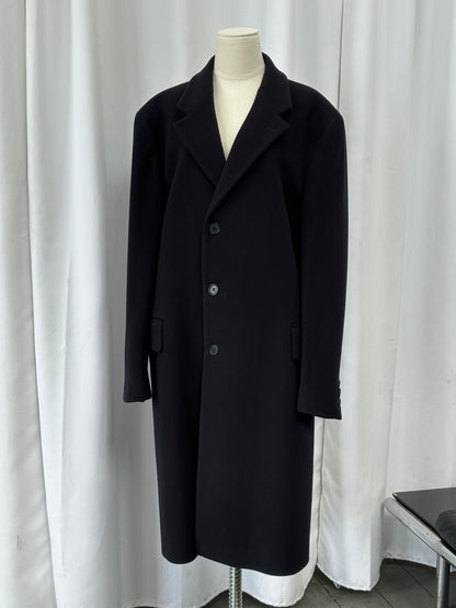 Emporio Armani 1990s Wool Cashmere Single Breasted Coat - XL