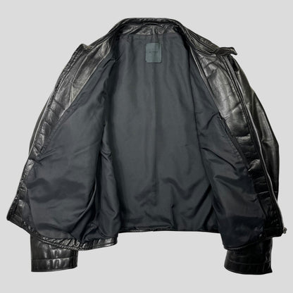 Neil Barrett 00’s Textured Padded Leather Moto Jacket - L | Default Title, Black