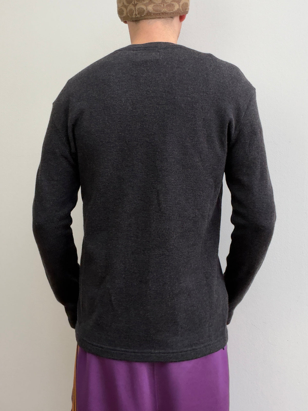 Armani Jeans 90s Wool Blend Jumper | Large, Charcoal