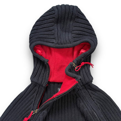2000's Schott NYC Dual Zip Knitted Balaclava Hoodie (L) | Default Title, Navy