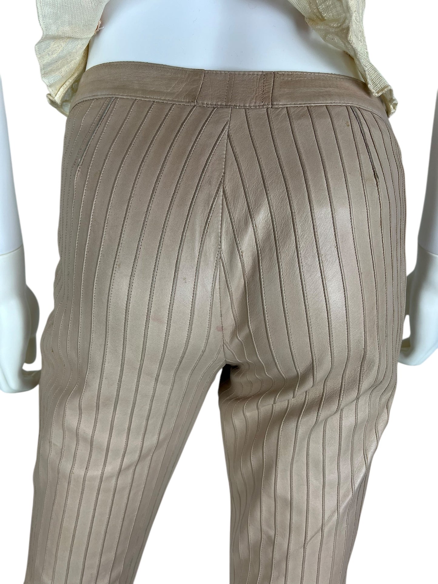Gucci F/W 1999 leather pinstripe trousers Tom Ford era