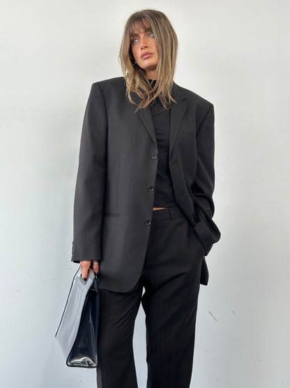 Vintage Pinstripe Single Breasted Suit - 44R/W34