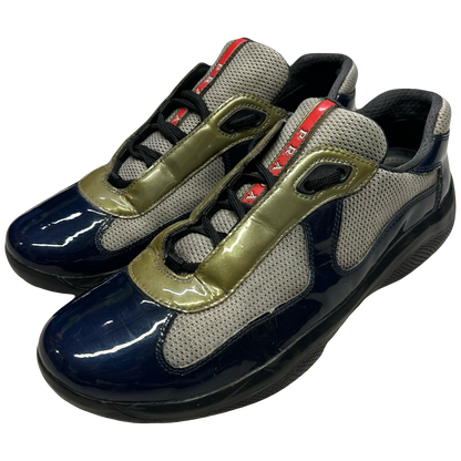 Prada America’s Cup Sneakers In Navy & Olive (7UK/8US) | UK 7, Navy
