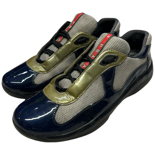 Prada America’s Cup Sneakers In Navy & Olive (7UK/8US) | UK 7, Navy