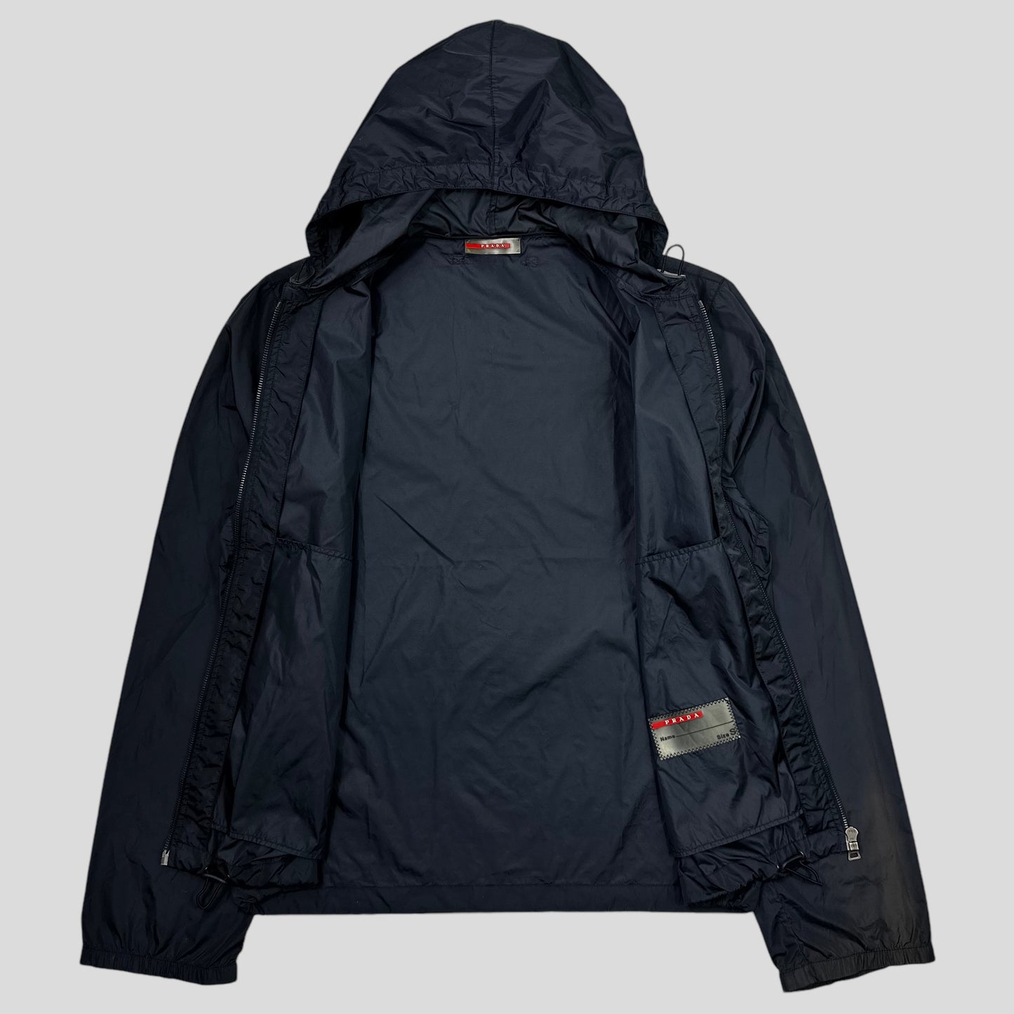 Prada Sport 2007 Carbon Logo Nylon Windbreaker Jacket - S/M