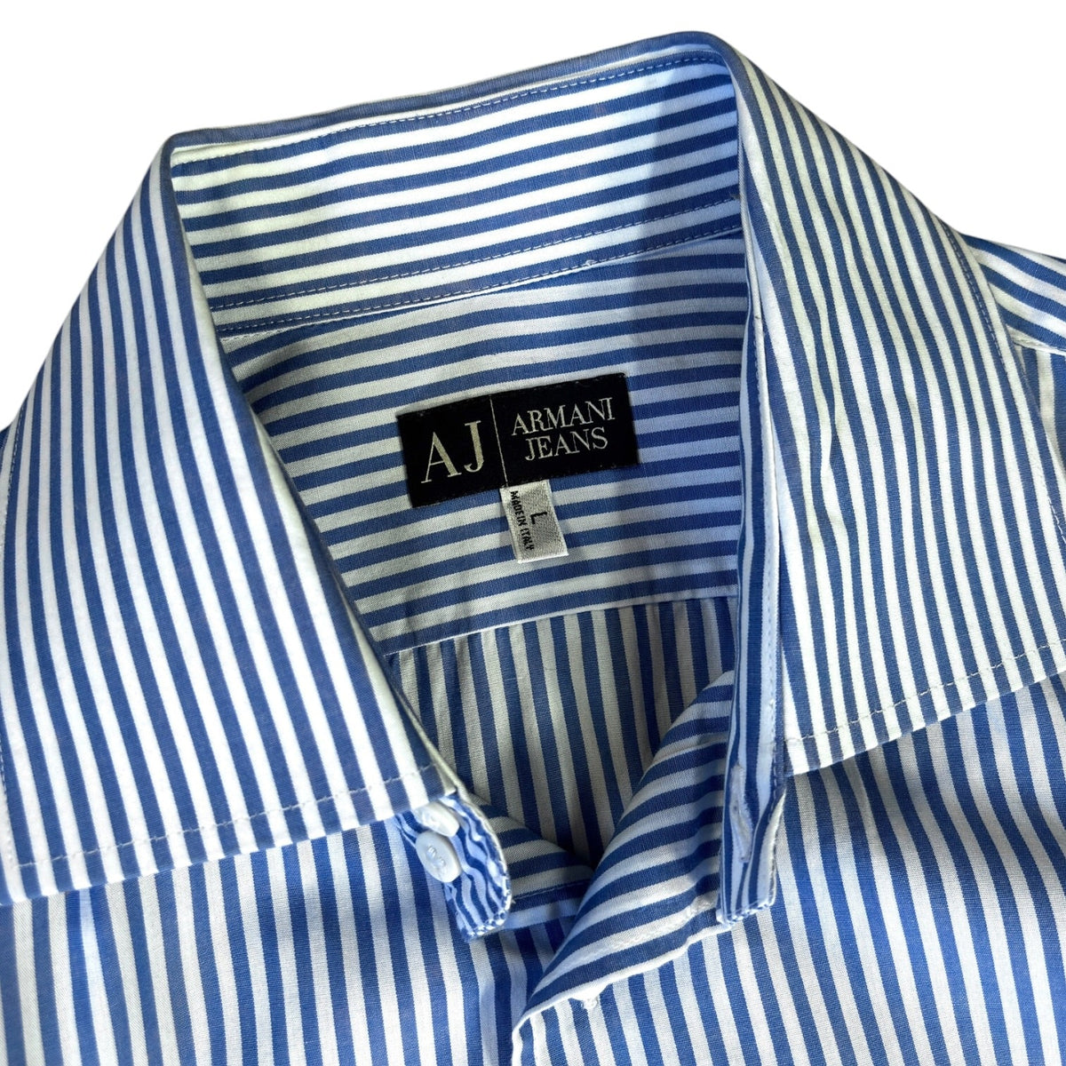 Armani Jeans 00’s Striped Longsleeve Shirt L | Large, Blue