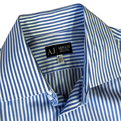 Armani Jeans 00’s Striped Longsleeve Shirt L | Large, Blue