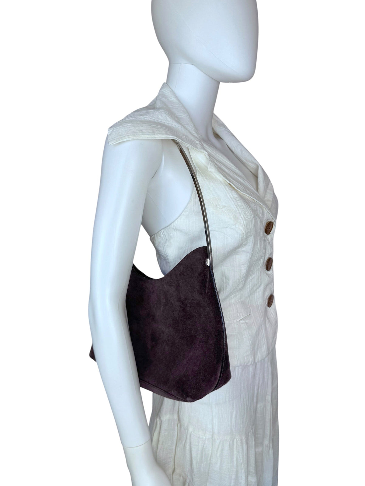 FW 1997 Gucci by Tom Ford brown suede hobo bag | O/S, Brown