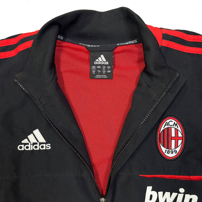 Adidas 2008/09 AC Milan Tracksuit Top In Black & Red ( M )