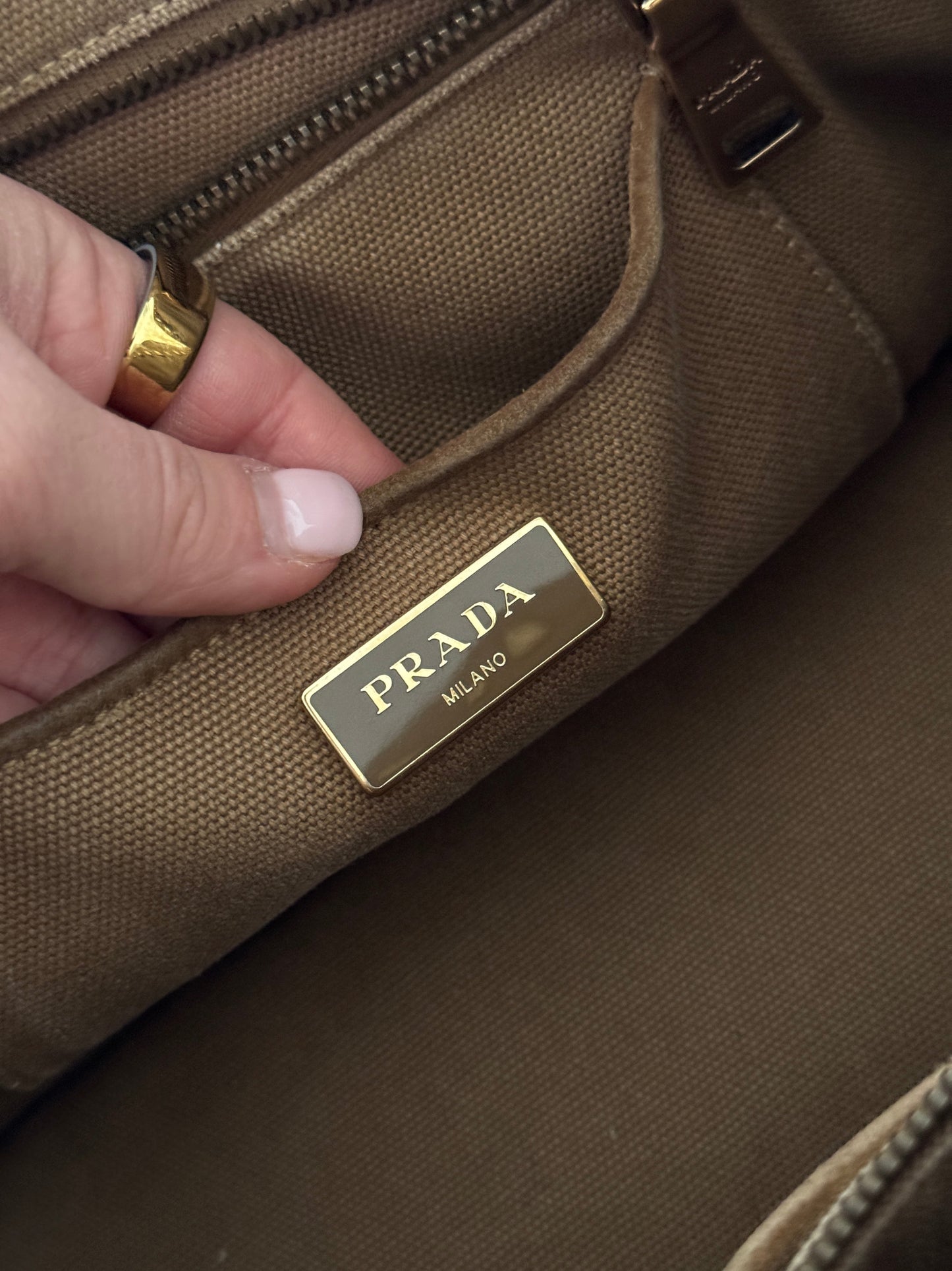 RARE 2010s Prada Grommet Suede Frill Handbag | O/S, Brown