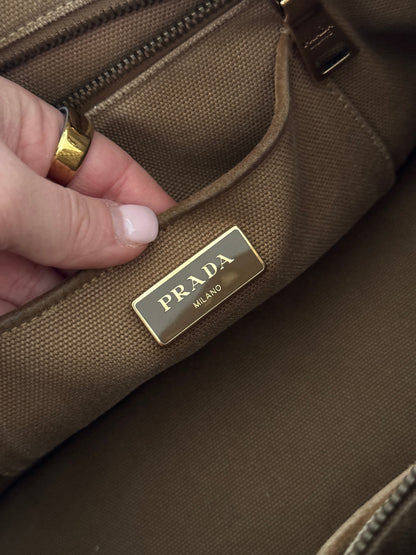 RARE 2010s Prada Grommet Suede Frill Handbag | O/S, Brown