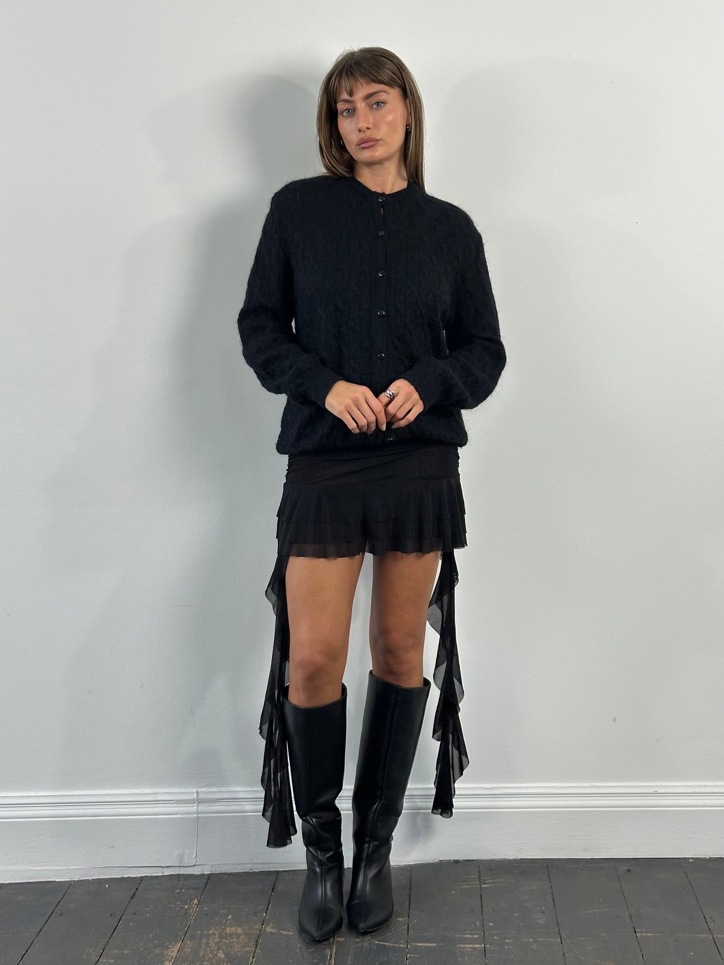 Vintage 1990s Layered Ruffle Mini Skirt - S