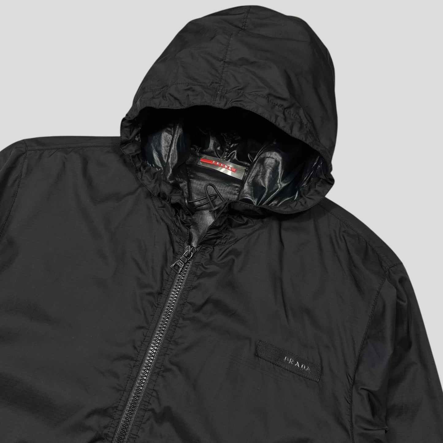 Prada Sport 2007 Nylon Ripstop Carbon Chest Logo Windbreaker Jacket - M | Default Title, Black