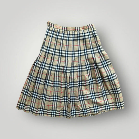 Burberry 1980's Pleated Wool Skirt 28"