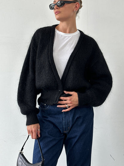 St Michael British 90s Mohair Double Breasted Cardigan - M/L