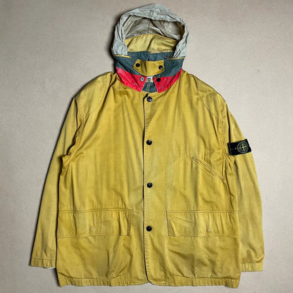 S/S 1990 Gold Yellow Hidden Reflective Collar Raso Gommato Safety Jacket