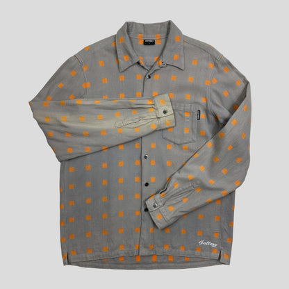 Gallery 1950 00’s Embroidered Squares Heavy Cotton Shirt - L