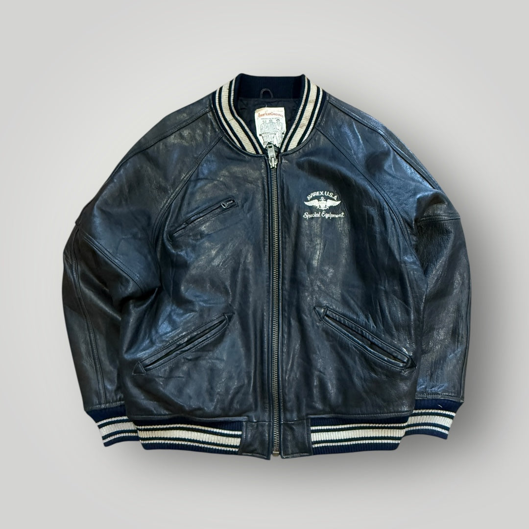 Avirex 90's Leather Bomber Jacket L