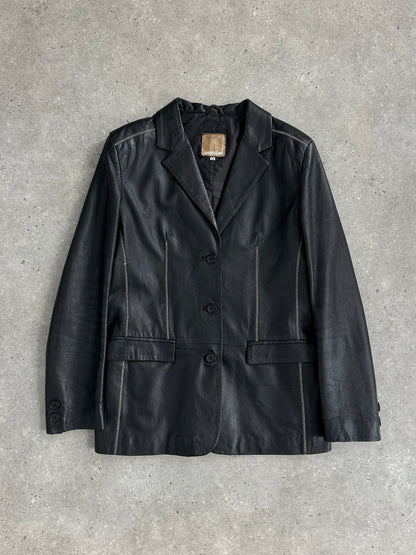 Conbipel Single Breasted Leather Blazer Jacket - M