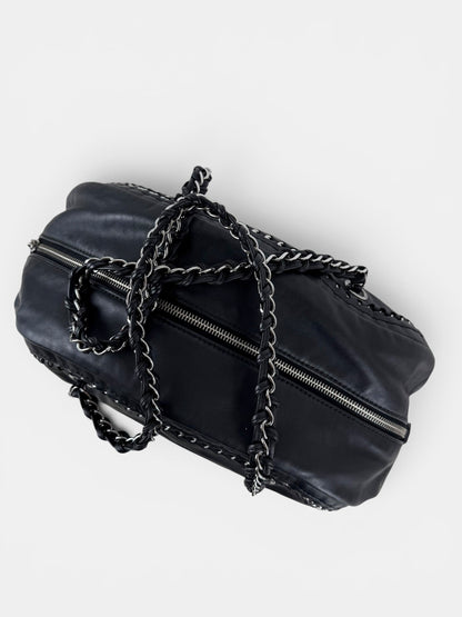2005/2006 Chanel Luxe Ligne Black Lambskin Bowling Bag | O/S, Multicoloured