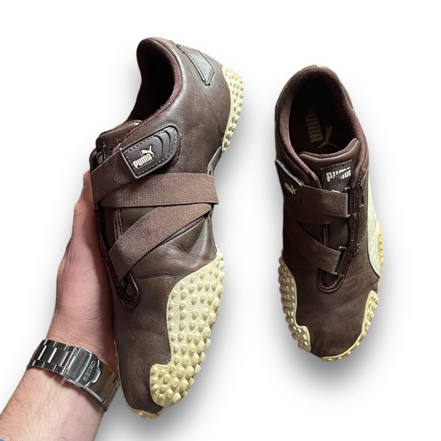 2003 Puma Mostro Leather Brown/Cream (UK8) | Default Title, Brown
