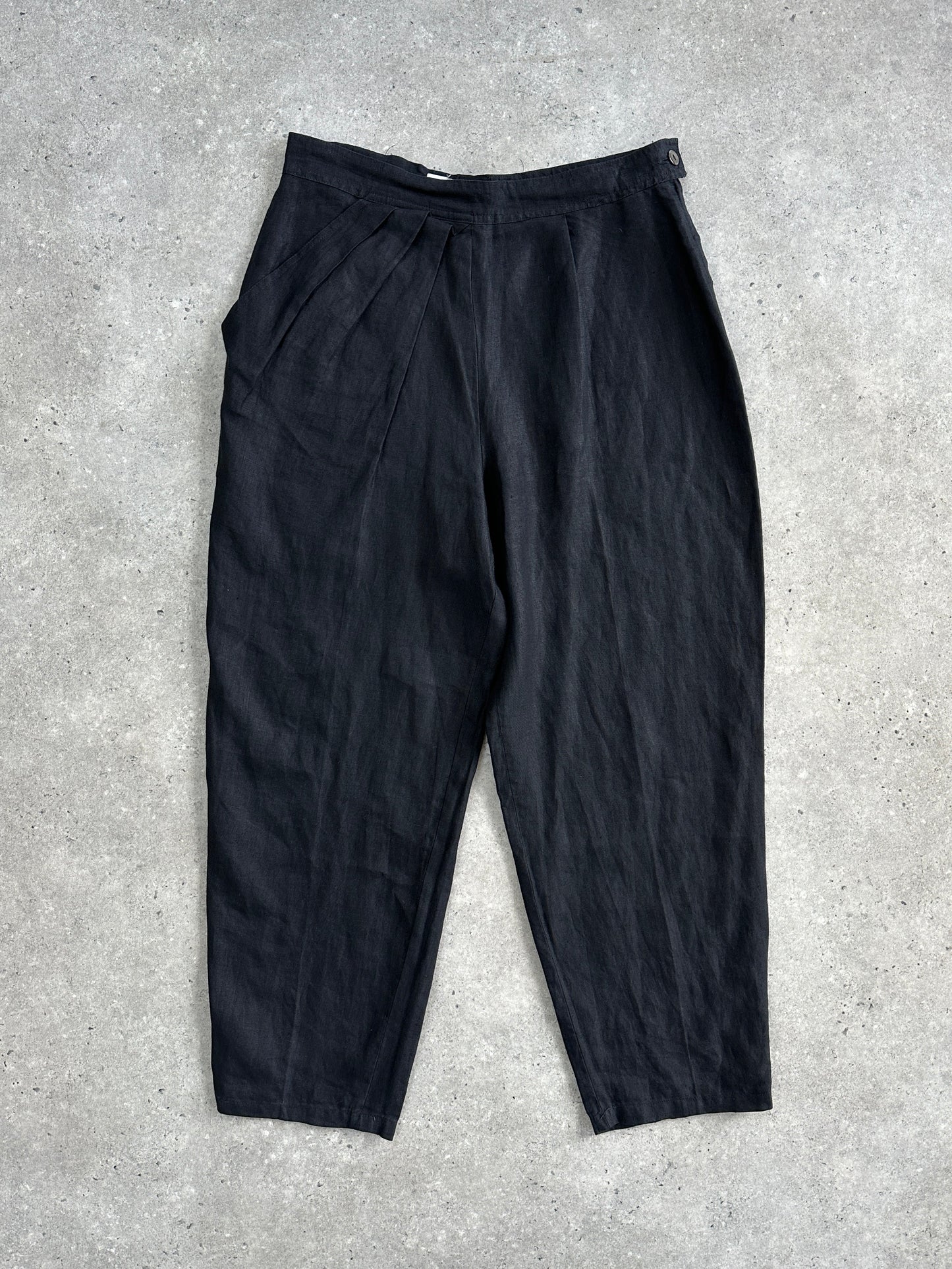 Max Mara Pure Linen Tapered Leg High Waisted Trousers - W28