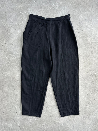 Max Mara Pure Linen Tapered Leg High Waisted Trousers - W28